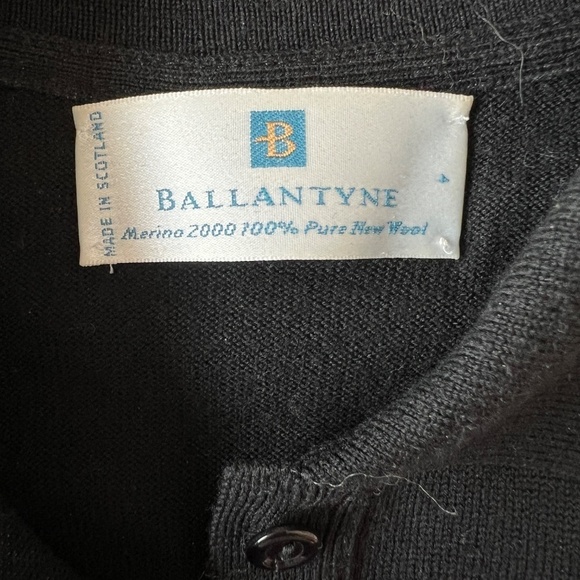 BALLANTYNE MERINO WOOL 2000 POLO SWEATER WOMENS 4 LUXURY PREPPY CLASSIC BLACK - Picture 11 of 13